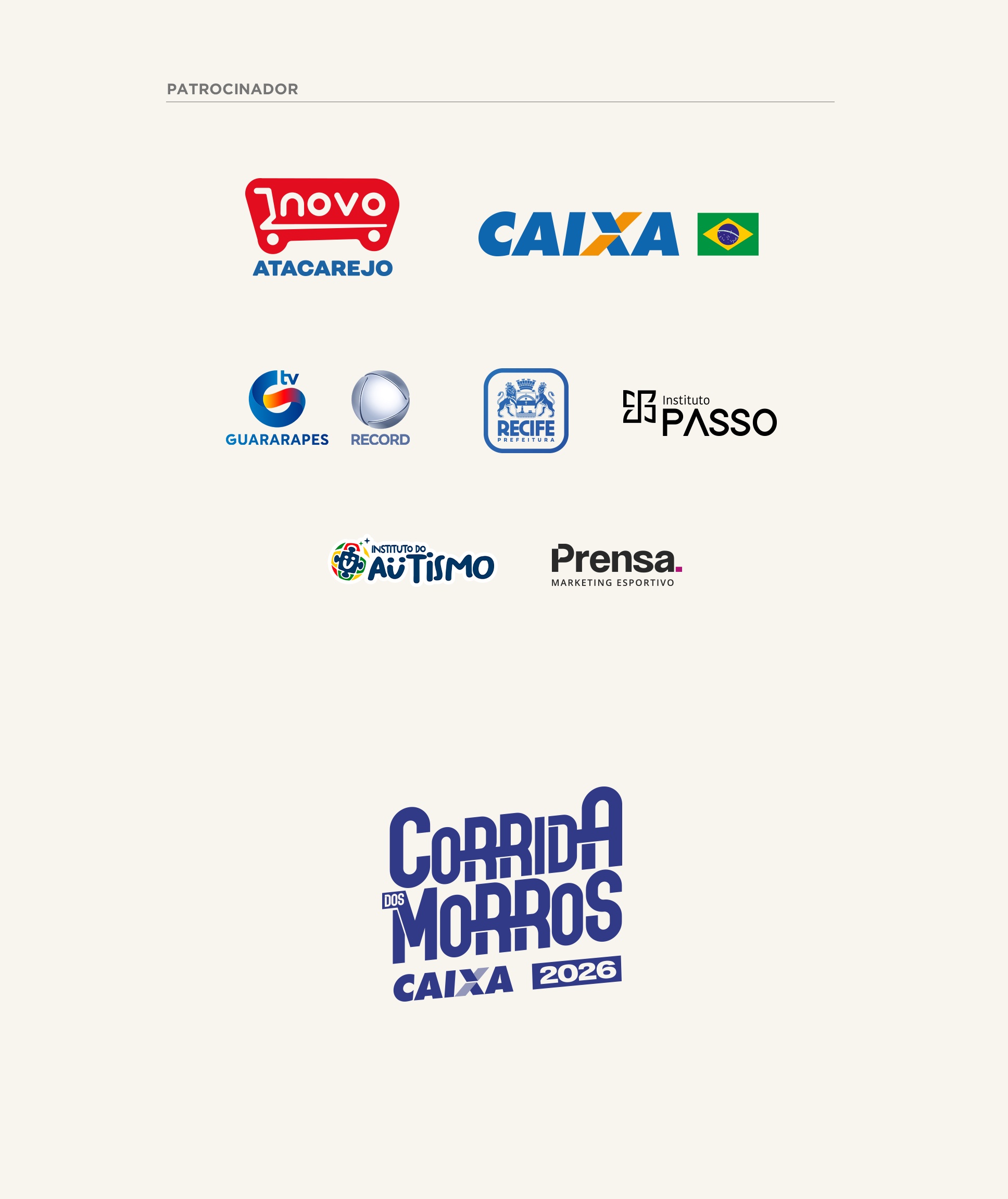 Patrocinadores e parceiros da Corrida dos Morros 2026
